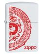 Zippo Dragon Stamp White Matte Lighter 28855