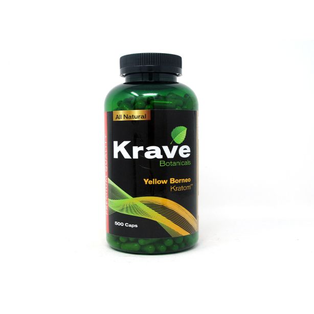 Krave Botanicals Yellow Borneo Kratom 500 Caps