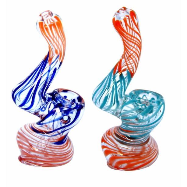 Mini Bubbler Multi Colored Fume Glass Pipe