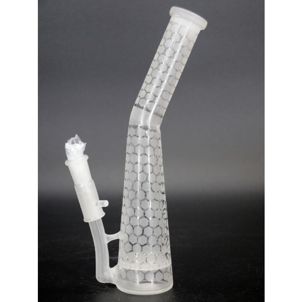 Smoking Water Pipe White Matte Honeycomb