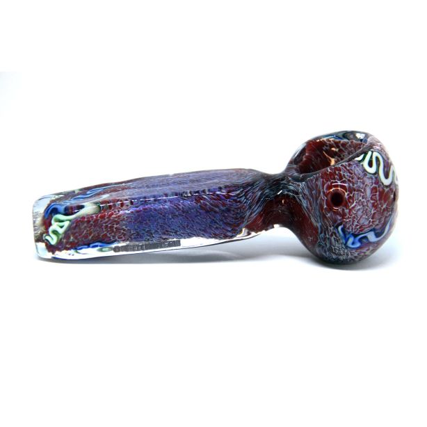 Heavy Square Hand Assorted Red Purple Glass Pipe
