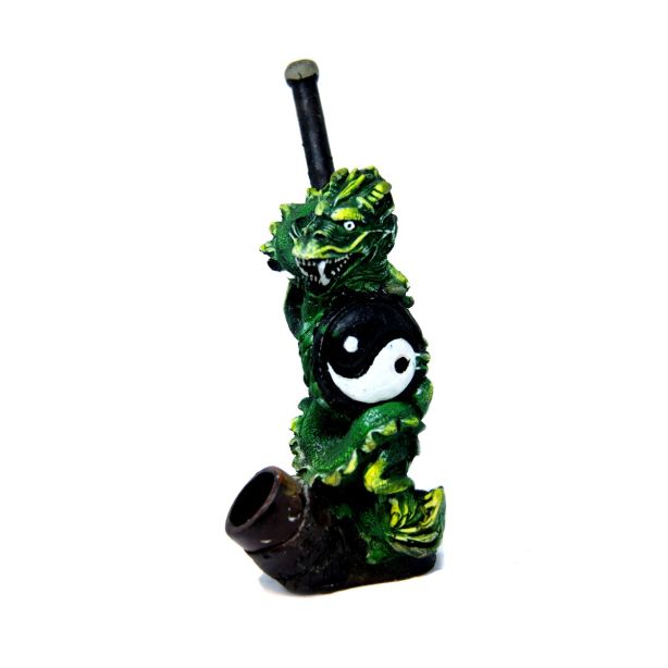 Yin and Yan Kung Fu Green Dragon Handmade Wooden Pipe