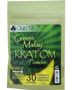 Kratom Green Malay Powder 30 Grams Pocket Club 13 