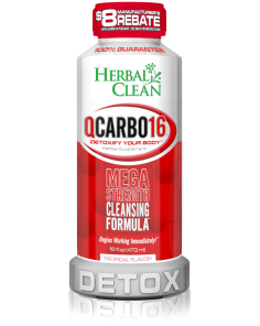 Herbal Clean QCarbo16 Same Day Detox Drink 16 oz Tropical Flavor