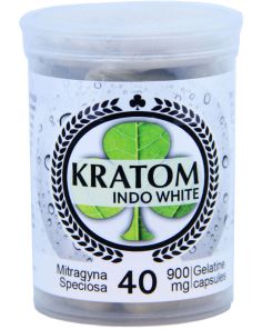 Kratom Indo White 40 Capsules Per Bottle
