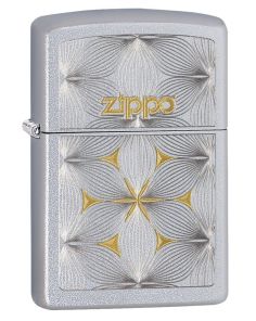 Zippo Flowers Lighter Satin Chrome Finish 29411